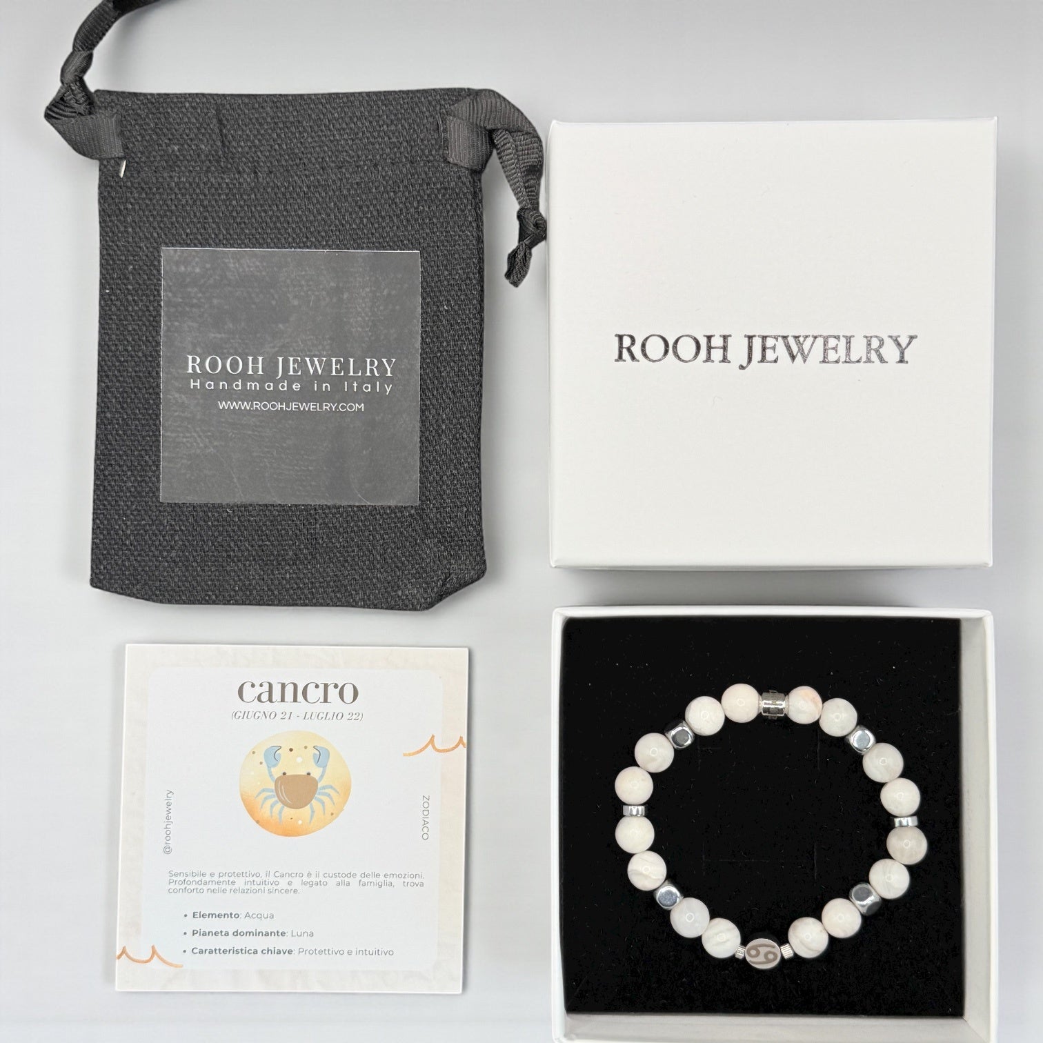 Cancro – Bracciale Zodiacale con Bigliettino del Segno