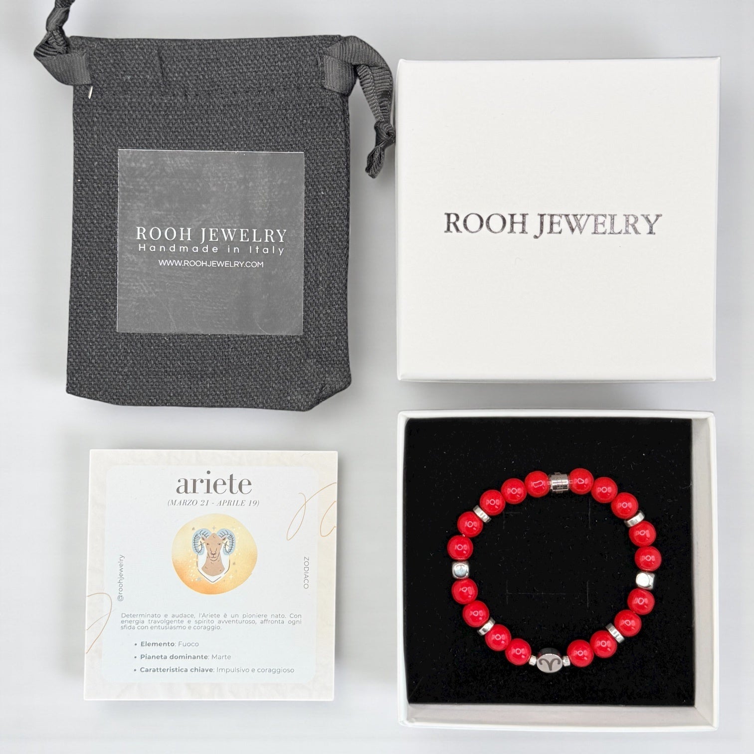 Ariete – Bracciale Zodiacale con Bigliettino del Segno