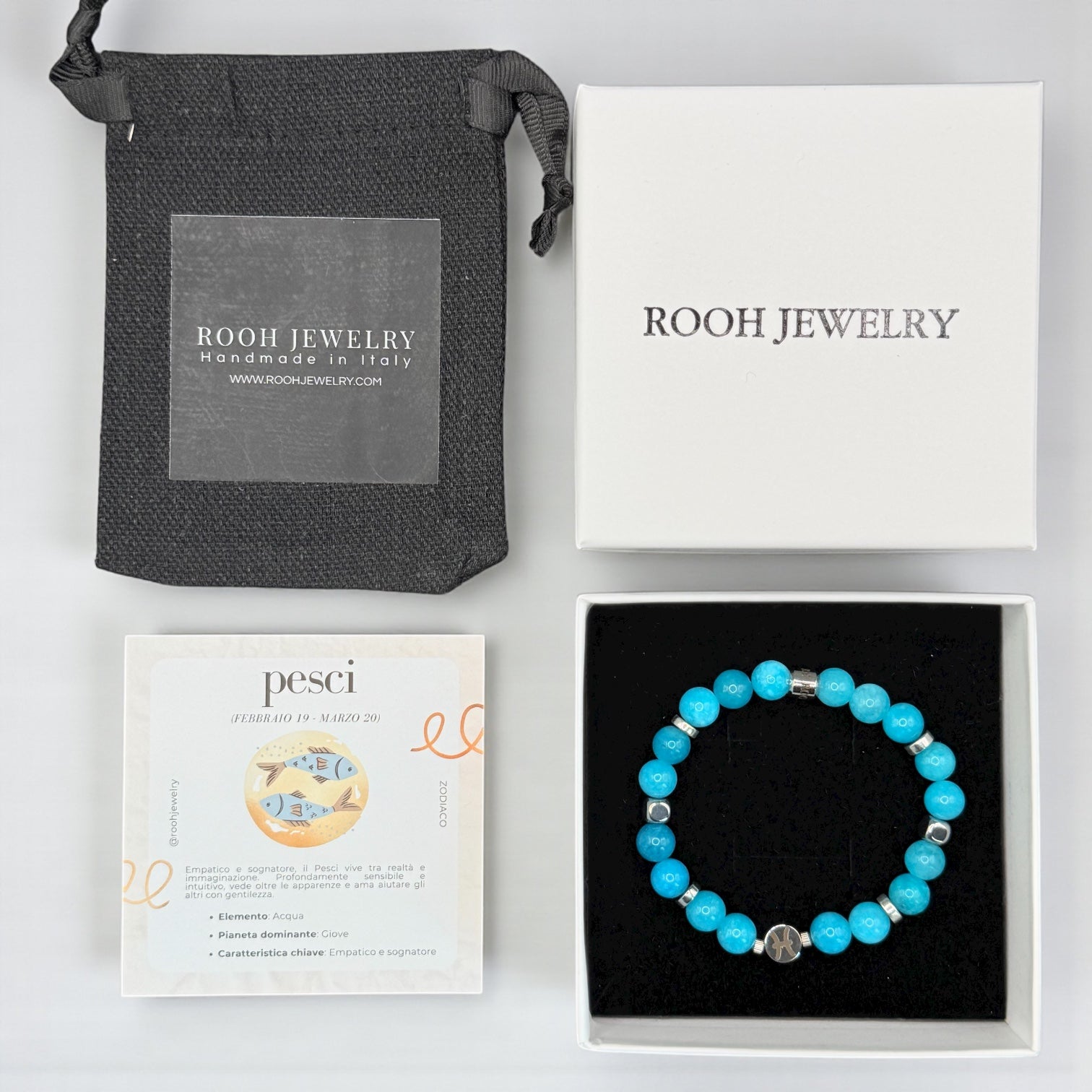 Pesci – Bracciale Zodiacale con Bigliettino del Segno