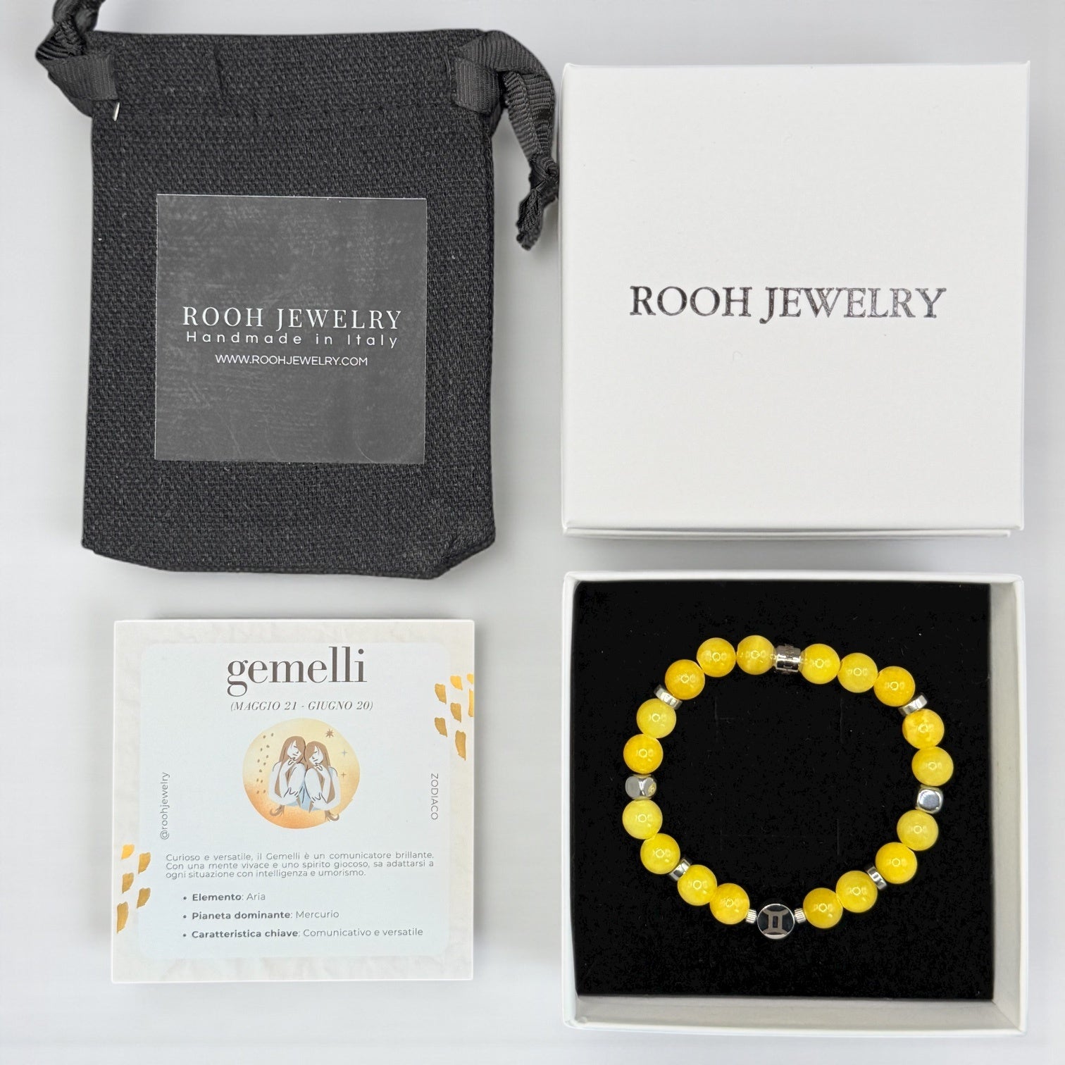 Gemelli – Bracciale Zodiacale con Bigliettino del Segno