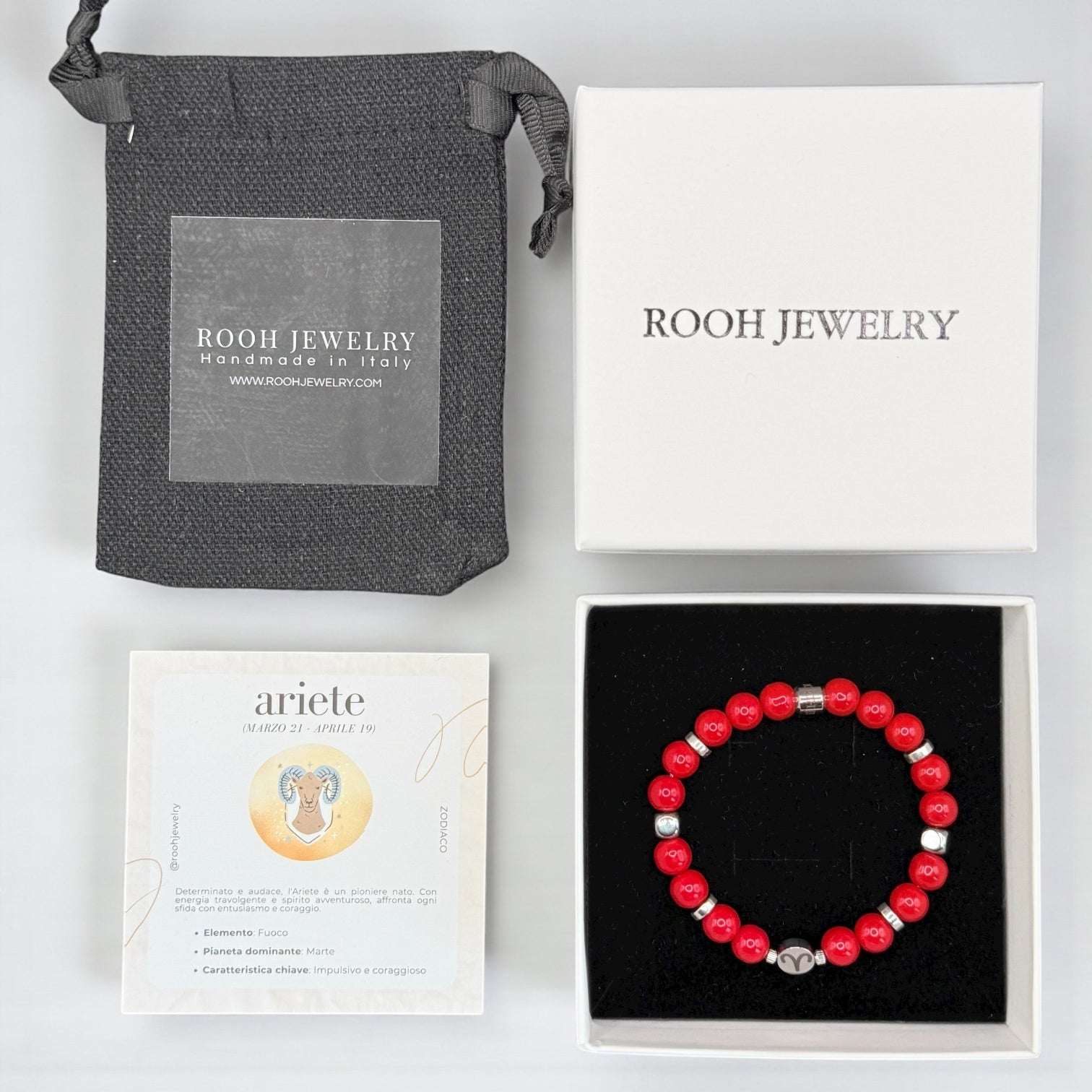Ariete – Bracciale Zodiacale con Bigliettino del Segno - Rooh Jewelry