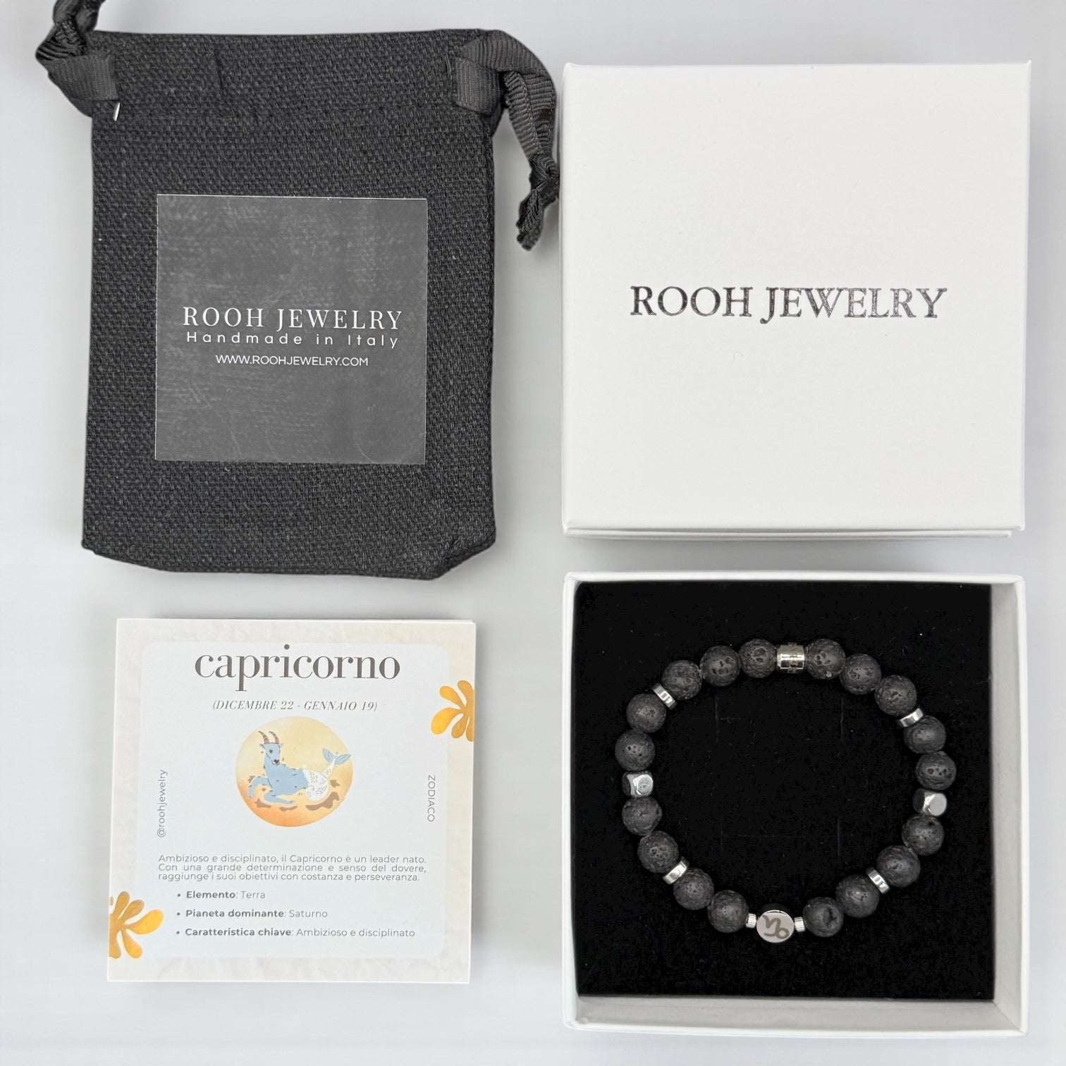 Capricorno – Bracciale Zodiacale con Bigliettino del Segno - Rooh Jewelry