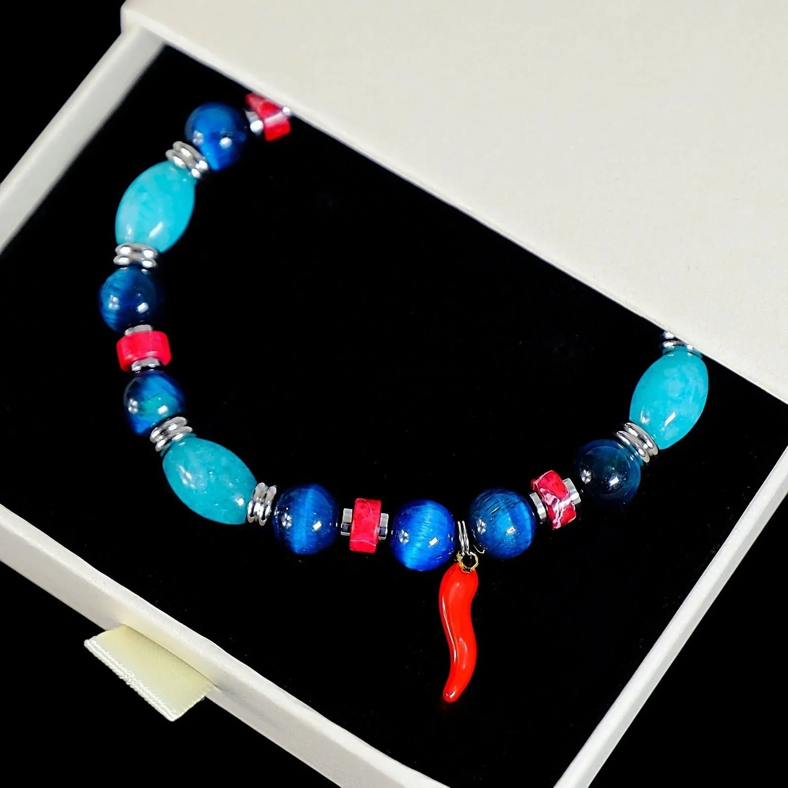 IL TALISMANO – Bracciale con Cornetto e Pietre Portafortuna - Rooh Jewelry